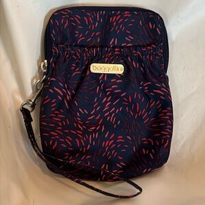 Baggallini Navy and Red Wristlet Clutch